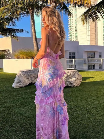 Spaghetti Straps Mermaid Pink Evening Dress Long Prom Dresses,AST921
