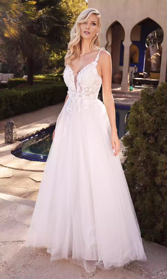 Classic long see through lace tight corset with deep V-neck and full lining A-line, charming and alluring Prom Dresses