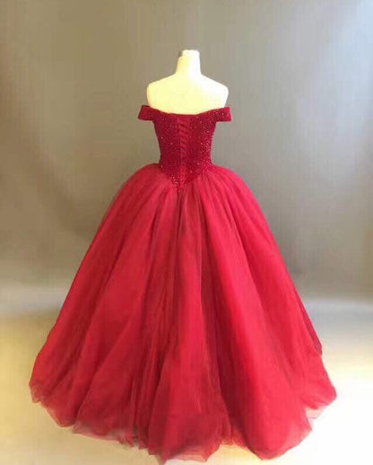 Corset Black Wedding Dresses Tulle Ball Gown Off The Shoulder