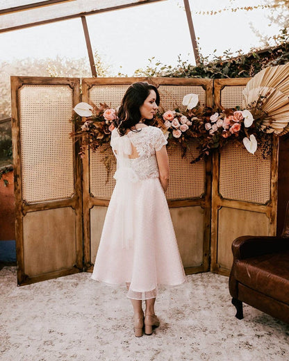 Tea Length Boho Wedding Dresses Two Piece