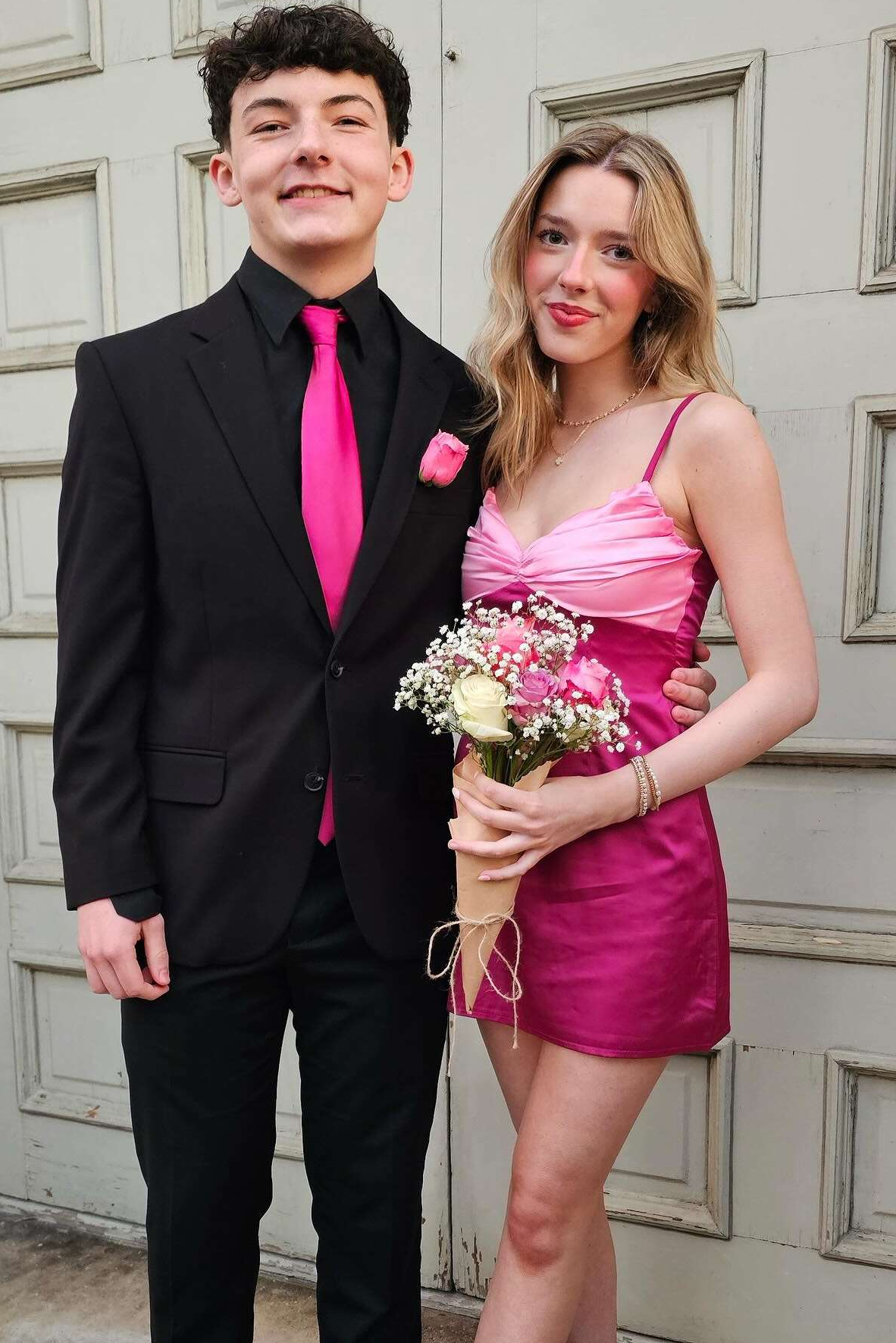 Cute Pink Spaghetti Straps Pleats Bodycon Satin Mini Homecoming Party Dress