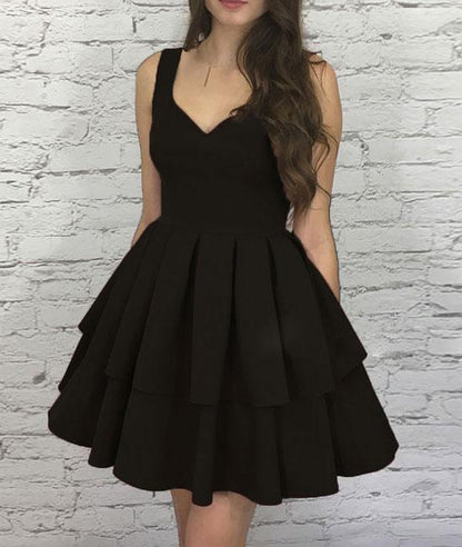Cute Sweetheart Neck Burgundy Prom Dress, Burgundy Evening Dress, Black Short Prom Dress