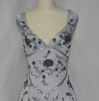 Pretty A Line V Neck Gray Chiffon Formal 8th Grade Homecoming Dresses Summer Middle School Hoco Dress 18th Birthday Outfits DH1078