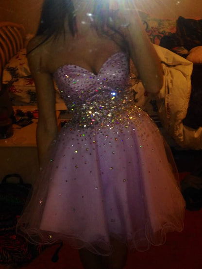 Cute Ball Gown Sweetheart Pink Tulle Formal Homecoming Dresses 8th Grad Dance Graduation Dress Short Hoco Dresses DH2575