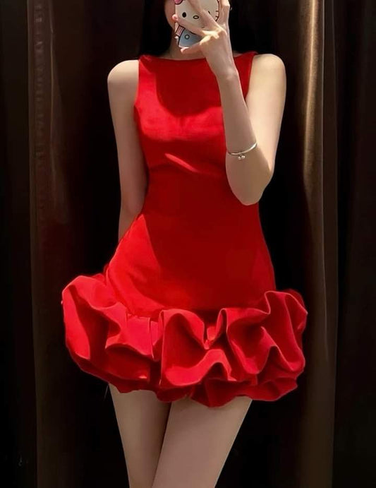Princess Sheath Scoop Red Satin Formal Homecoming Dresses 8th Grad Dance Graduation Dress Short Hoco Dresses DH2603