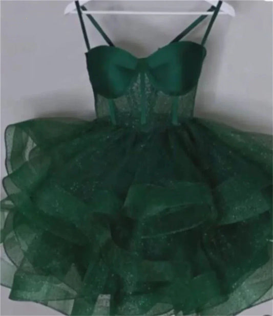 Princess Ball Gown Spaghetti Straps Tulle Formal Homecoming Dresses 8th Grad Dance Graduation Dress Short Hoco Dresses DH2613
