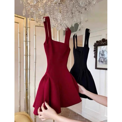 Unique A line Square Neck Red Short Homecoming Dress Summer Dance Inspo Hoco Dresses Mini Cocktail Dress DH2643