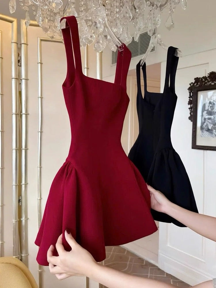 Unique A line Square Neck Red Short Homecoming Dress Summer Dance Inspo Hoco Dresses Mini Cocktail Dress DH2643