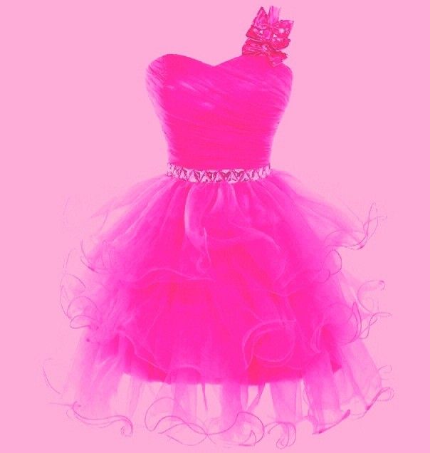 Fancy Ball Gown One Shoulder Hot Pink Tulle Formal Homecoming Dresses High School Mini Dresses Short Night Party Hoco Dresses DH2708
