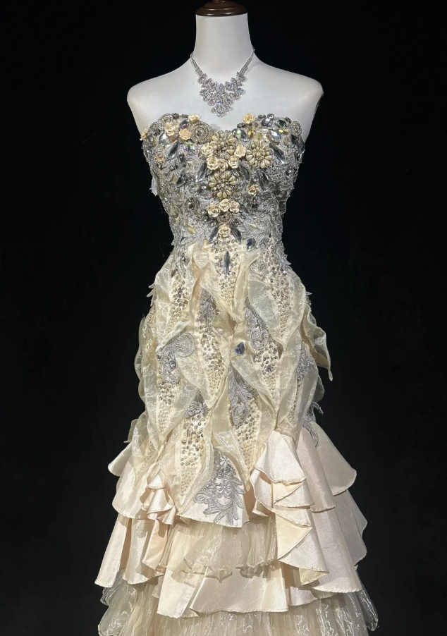 Chic Yellow Long Prom Dress Tulle Appliques Sweetheart Birthday Dress Mermaid Sleeveless Evening Dress  DP04894