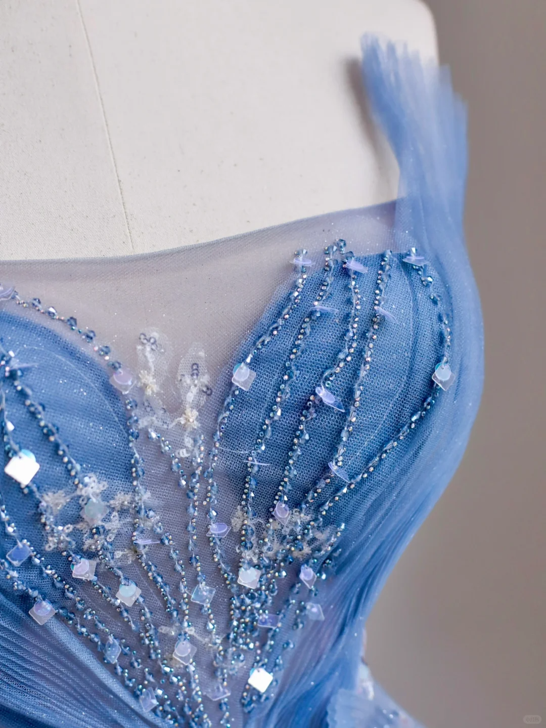 Elegant Glamour A line Strapless Blue Tulle Long Prom Dresses Party Dress Evening Dress DP1529