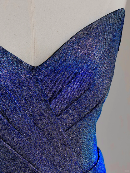 Elegant Glamour Ball Gown Sweetheart Blue Sequin 21st Birthday Dresses Evening Gown Birthday Outfits Evening Dress For Women DP1556