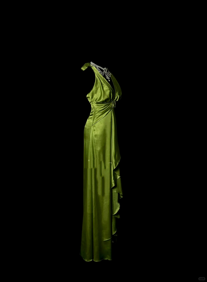 Retro Sheath Halter Green 20th Birthday Dress Long Prom Dress Birthday Outfits For Women DP2072