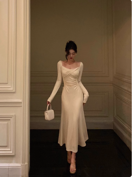 Sexy Mermaid Square Neck Long Sleeves 21st Birthday Dress Party Gown Birthday Outfits Birthday Dress Ideas For Women DP2314