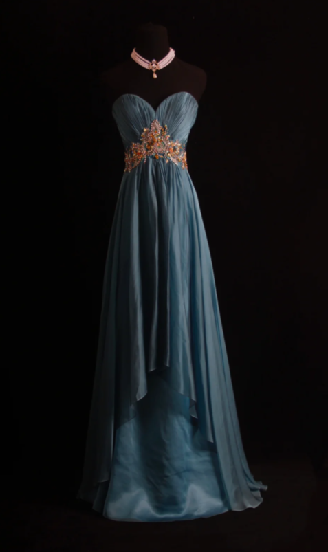 Vintage Sweetheart Neck Sheath Long Prom Dresses Chiffon Pleated Blue Evening Dress Sleeveless Formal Dresses DP3681