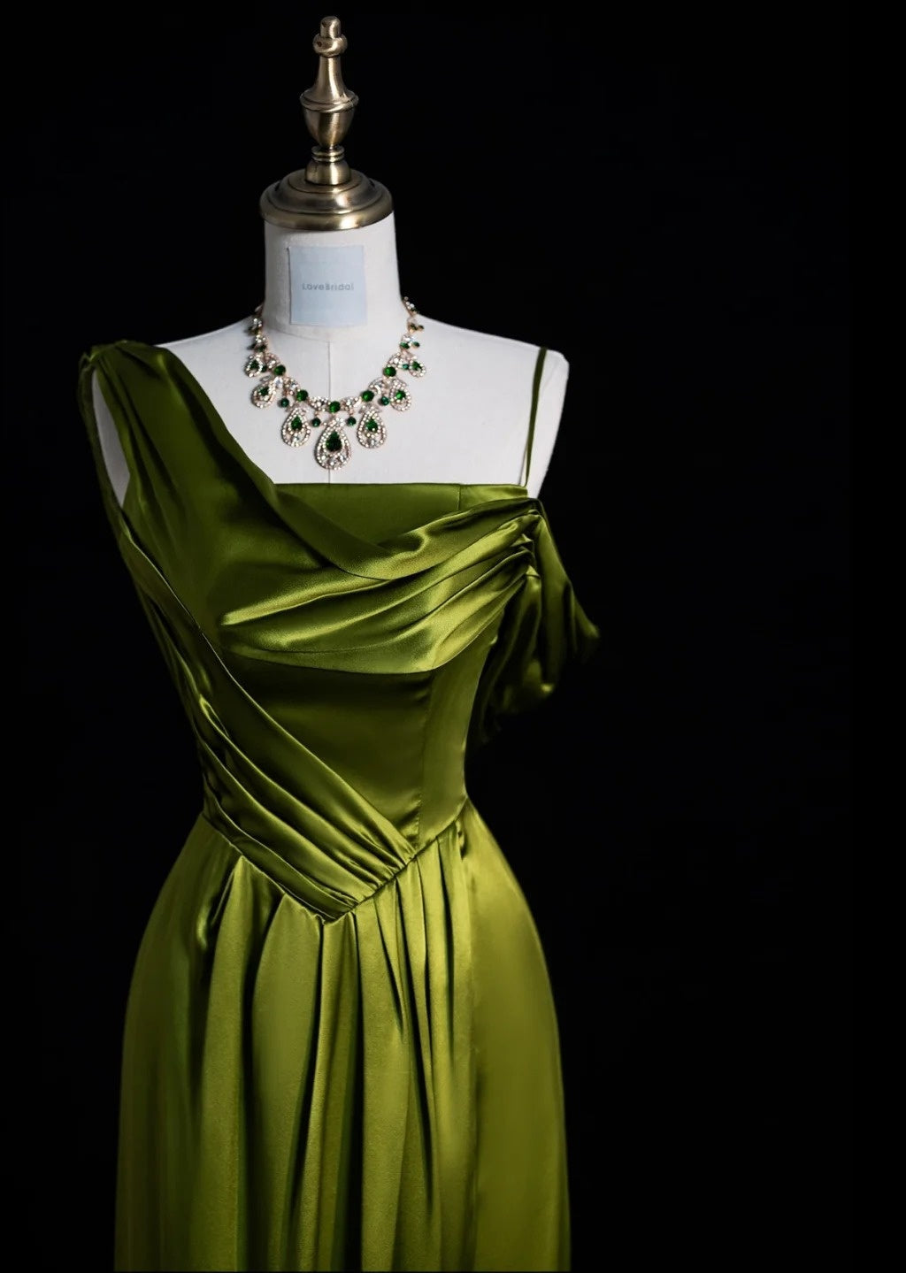 Simple Sheath Long Prom Dresses Satin Green Evening Gown DP3783