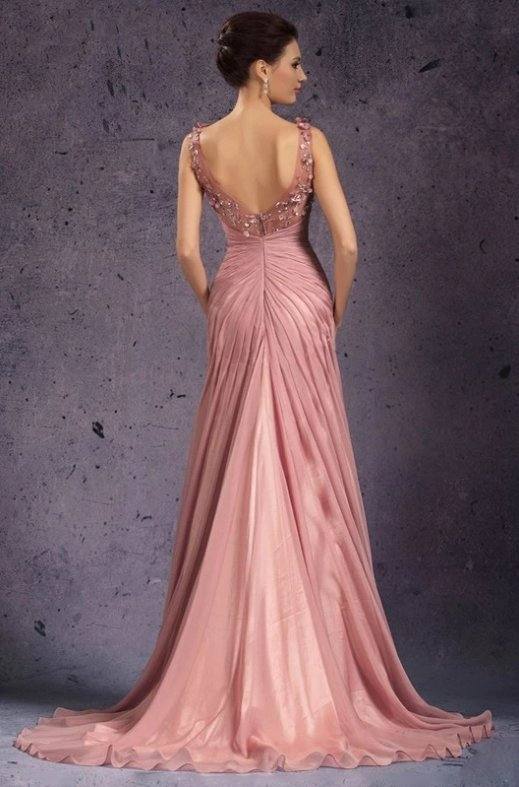 Elegant Evening Dresses Mermaid V-neck Chiffon Flowers Long Formal Party Evening Gown Prom Dresses Robe De Soiree - RongMoon
