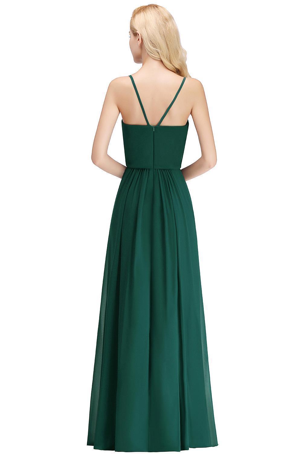 A-Line Elegant Spaghetti-Straps Bridesmaid Dress