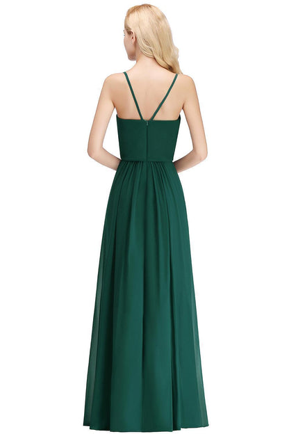 A-Line Elegant Spaghetti-Straps Bridesmaid Dress