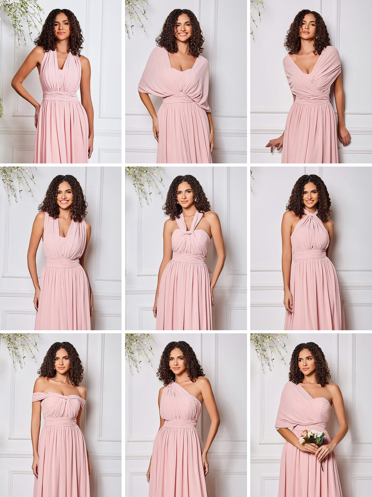 High-Neck Halter Multi Wear Convertible Bridesmaid Dresses