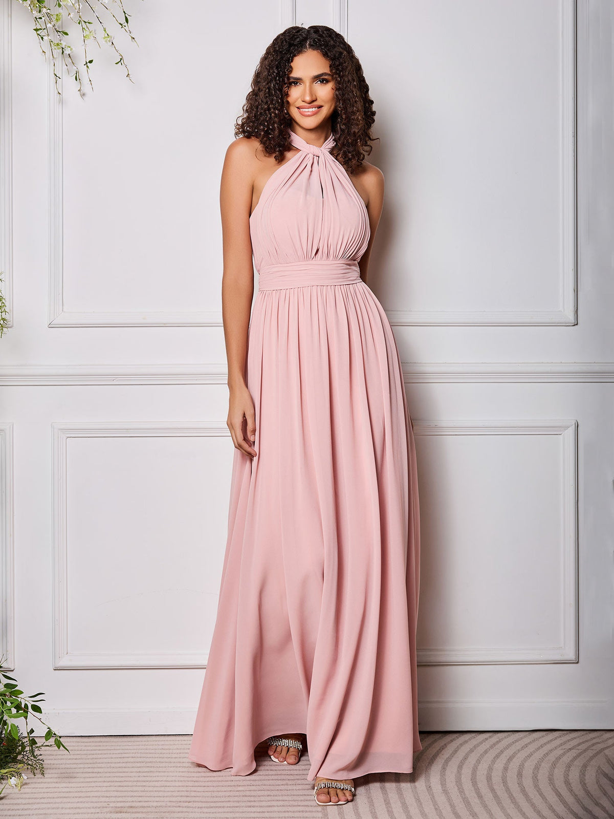 High-Neck Halter Multi Wear Convertible Bridesmaid Dresses