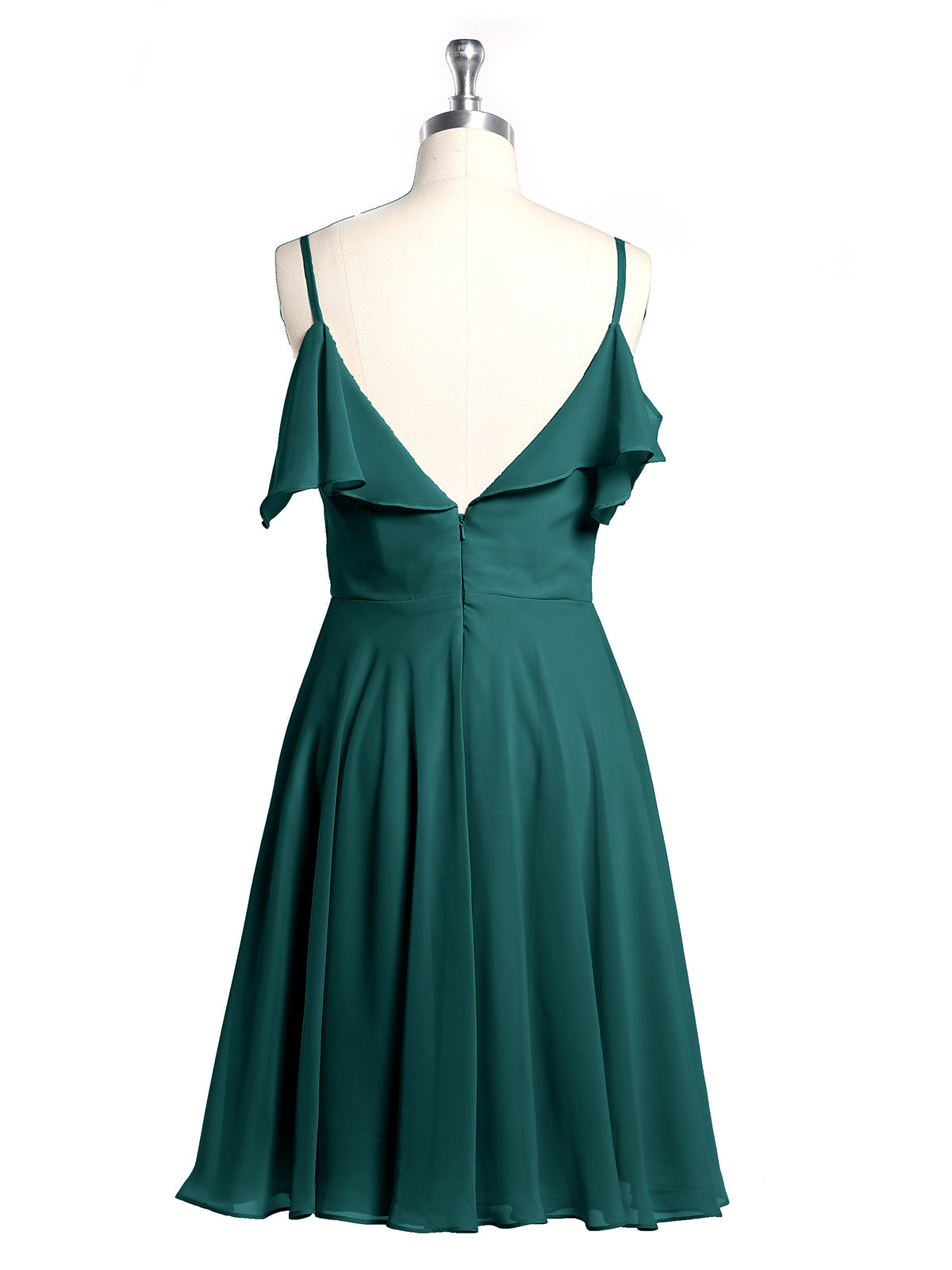 Sweetheart Neck Short Dresses with Ruffles Sleeves Peacock