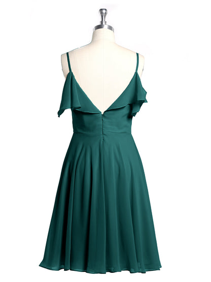 Sweetheart Neck Short Dresses with Ruffles Sleeves Peacock