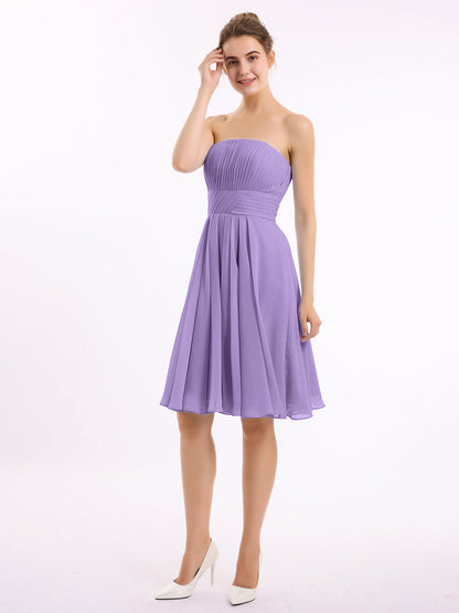Straight Across Strapless Short Bridesmaid Gown Tahiti