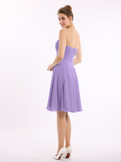 Straight Across Strapless Short Bridesmaid Gown Tahiti