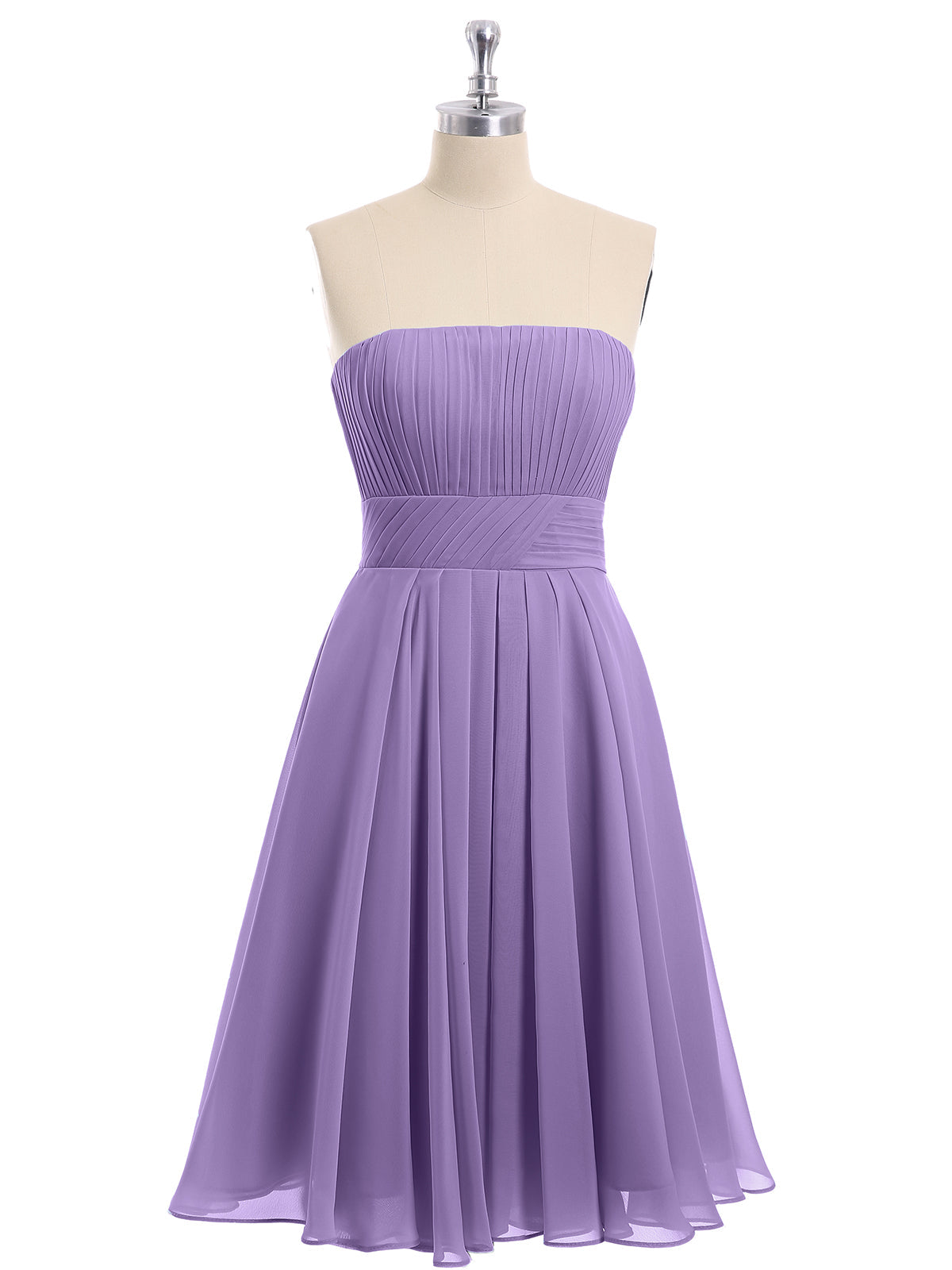 Straight Across Strapless Short Bridesmaid Gown Tahiti