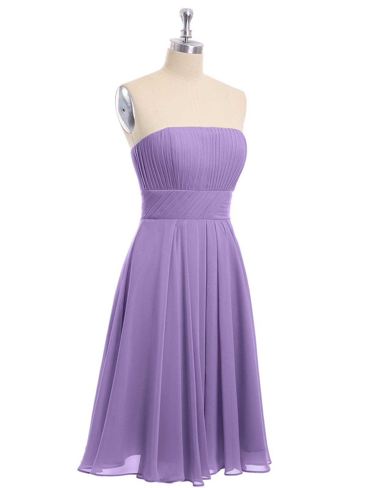 Straight Across Strapless Short Bridesmaid Gown Tahiti