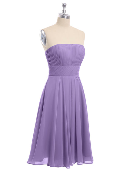 Straight Across Strapless Short Bridesmaid Gown Tahiti
