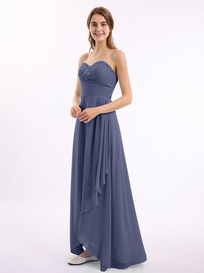 Strapless Sweetheart neck Long Dress with Beaded Stormy