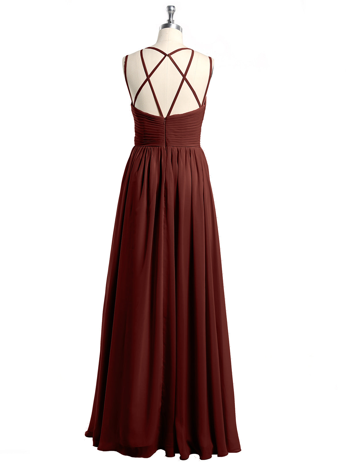 Double Straps Chiffon Dresses with Sweetheart Terracotta
