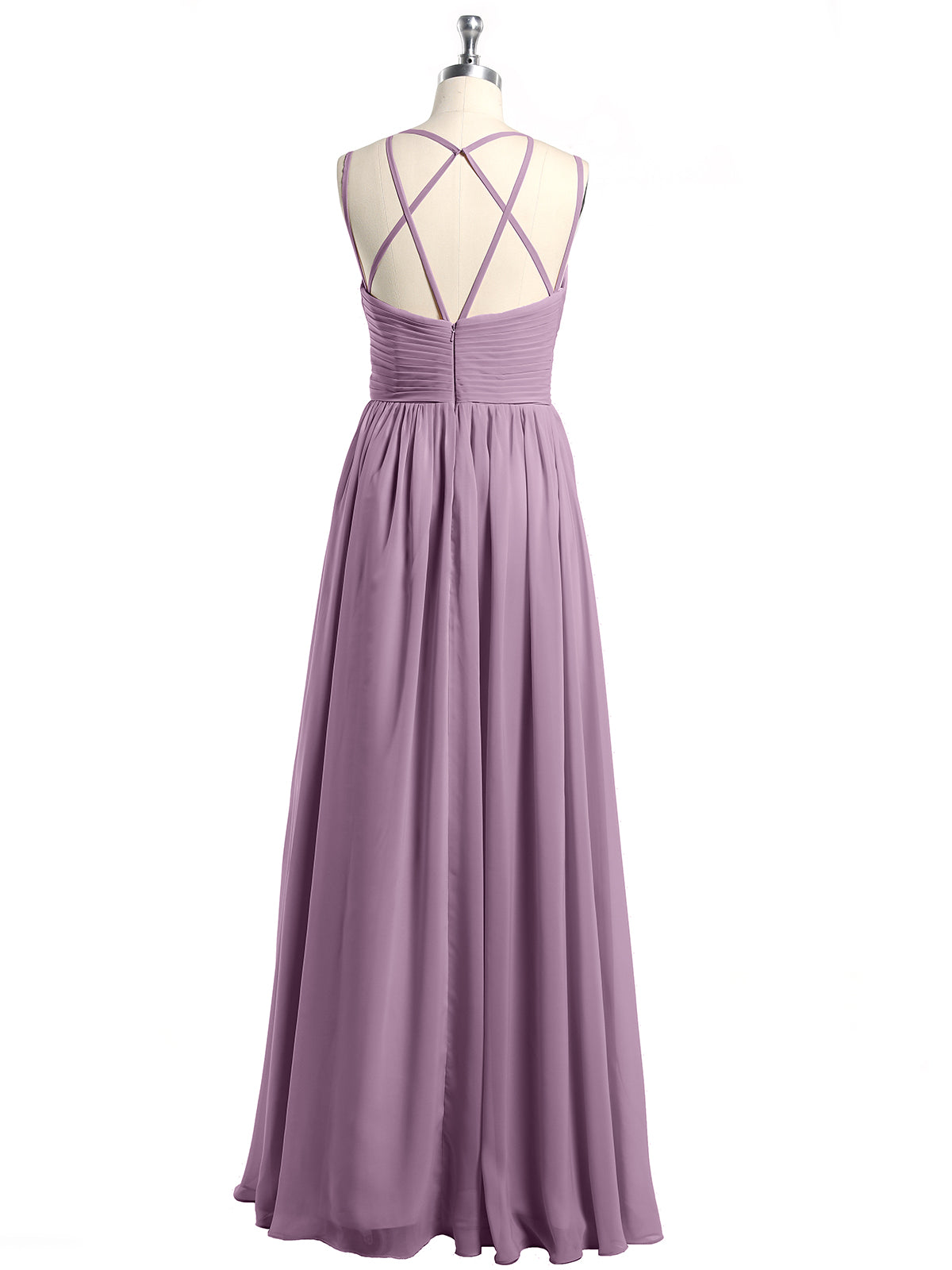 Double Straps Chiffon Dresses with Sweetheart Wisteria