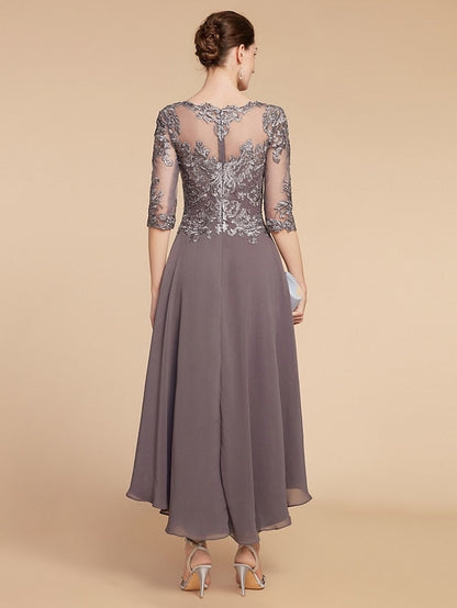 A-Line/Princess Scoop Asymmetrical Mother Of The Bride Dresses