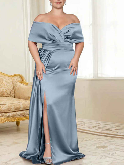 Speaker/Fishtail Off Shoulder Mother of the bride dress