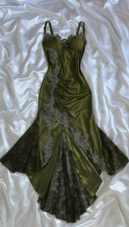 👑 Elegant Midnight Blue Prom Dress for Vegas Pool Party Party🌟 Delicate Lace Appliques Satin Evening Gown ED01319