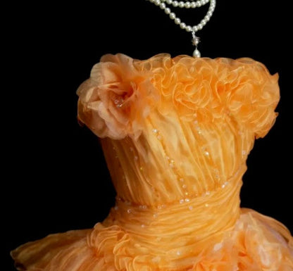 Sweet A-Line Strapless Tulle Long Ball Gown Evening Dress  ED01586