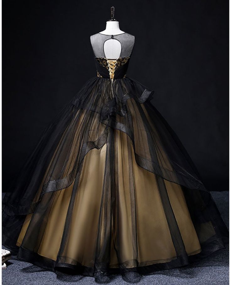 A-Line Round Neck Tulle Long Prom Dress, Elegant Evening Dress ED01637