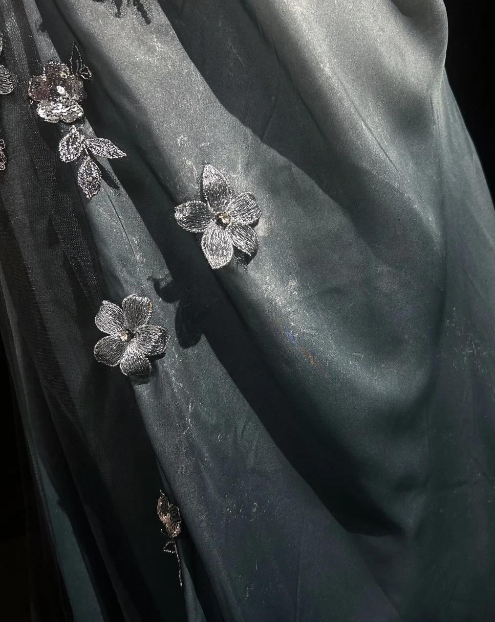 Elegant Chiffon Mermaid Gown  for Prom&Party 🎐Spaghetti Strap Sequined Applique Evening Gown  ED01646