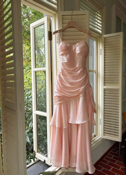 💃Glam Ruffles Prom Dress for Birthday&Graduation-Fairytale Spaghetti Strap  Long Evening Gown ED01754