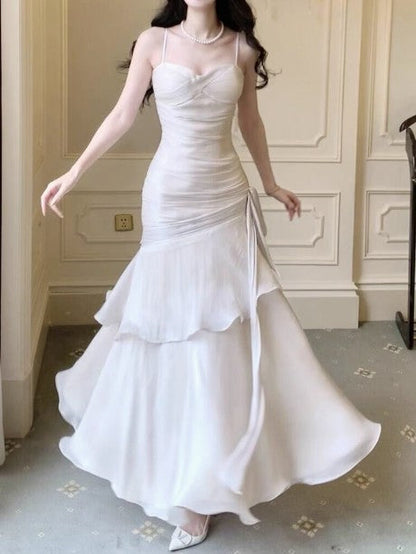 💃Glam Ruffles Prom Dress for Birthday&Graduation-Fairytale Spaghetti Strap  Long Evening Gown ED01754