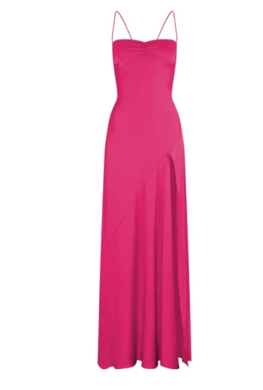 Elegant Lilac Dresses Gowns Evening Dresses Spaghetti Straps Long Prom Dress Satin Formal Party Dress ED01849
