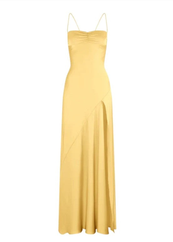 Elegant Lilac Dresses Gowns Evening Dresses Spaghetti Straps Long Prom Dress Satin Formal Party Dress ED01849