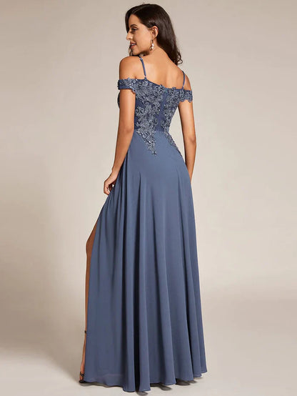 Aimishang Custom Size Cold Shoulder Side Slit Evening Dresses
