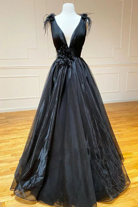 Aimishang Prom Dresses Elegant Deep V Neck Pink Princess Evening Dresses