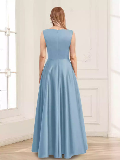 Elegant A-line/princess style V-neck sleeveless bow Mother of the Bride Dresses