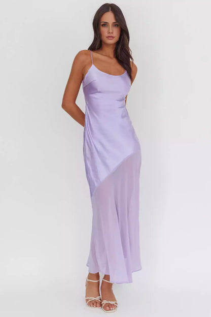 Elegant chiffon unlined thin shoulder strap with side zipper Prom Dresses