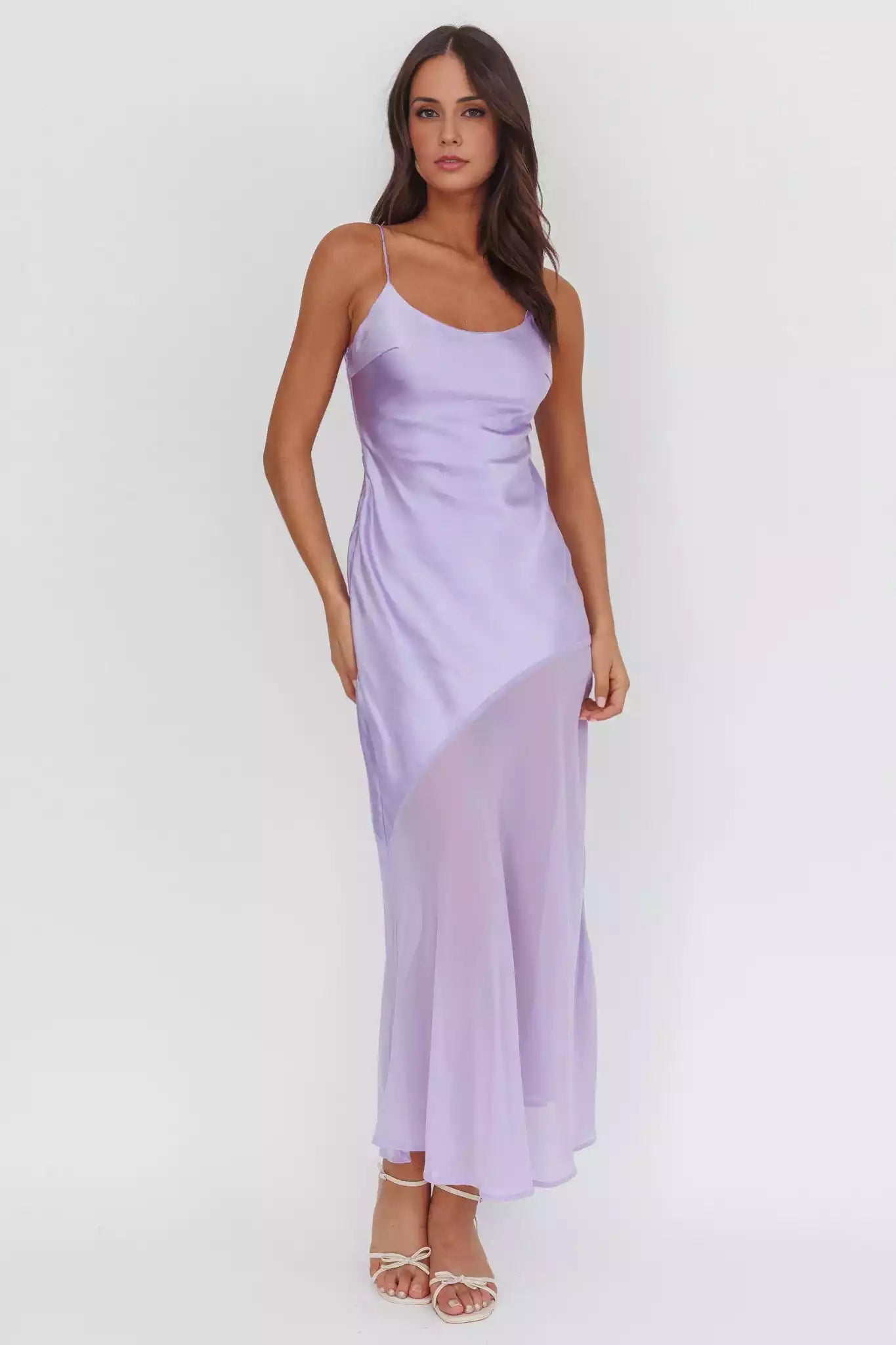 Elegant chiffon unlined thin shoulder strap with side zipper Prom Dresses